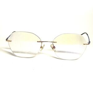 Morel France Rimless Eyeglasses Blue Gold Geometric Frames 30238L PB 06 France
